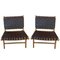 Leather & Wood Chairs by Olivier De Schrijver, 1990s, Set of 2 1