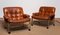Eva Lounge Chairs in Chrome and Tan Leather from Lindlöfs Möbler, 1960s, Set of 2, Image 1