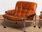 Eva Lounge Chairs in Chrome and Tan Leather from Lindlöfs Möbler, 1960s, Set of 2, Image 5