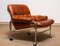 Eva Lounge Chairs in Chrome and Tan Leather from Lindlöfs Möbler, 1960s, Set of 2, Image 11
