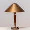 Brass and Elm Table Lamp in the style of Harald Elof Notini for Böhlmarks, 1940s 1