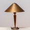 Brass and Elm Table Lamp in the style of Harald Elof Notini for Böhlmarks, 1940s, Image 1