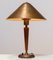 Tischlampe aus Messing & Ulmenholz im Stil von Harald Elof Notini für Böhlmarks, 1940er 2