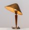 Brass and Elm Table Lamp in the style of Harald Elof Notini for Böhlmarks, 1940s 6