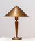 Brass and Elm Table Lamp in the style of Harald Elof Notini for Böhlmarks, 1940s, Image 5