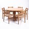 Danish Extendable Table & Chairs by Niels Otto (N. O.) Møller, Set of 7 2
