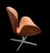 Silla Swan de cuero curtido de Arne Jacobsen para Fritz Hansen, 1967, Imagen 5