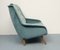 Club chair in velluto blu, anni '50, Immagine 3