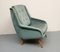 Club chair in velluto blu, anni '50, Immagine 10