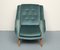 Club chair in velluto blu, anni '50, Immagine 9