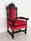 Italian Baroque Throne Armchair in Walnut & in Velvet, 1890-1900s 14