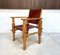 South American Brutalist Leather & Oak Safari Chair, Colombia, 1960s, Image 2