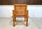 South American Brutalist Leather & Oak Safari Chair, Colombia, 1960s, Image 11