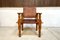 South American Brutalist Leather & Oak Safari Chairs, Colombia, 1960s, Set of 2, Image 3