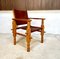 South American Brutalist Leather & Oak Safari Chairs, Colombia, 1960s, Set of 2, Image 8