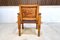 South American Brutalist Leather & Oak Safari Chairs, Colombia, 1960s, Set of 2 12