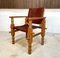South American Brutalist Leather & Oak Safari Chairs, Colombia, 1960s, Set of 2 30