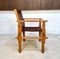 South American Brutalist Leather & Oak Safari Chairs, Colombia, 1960s, Set of 2 27