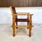 South American Brutalist Leather & Oak Safari Chairs, Colombia, 1960s, Set of 2, Image 27