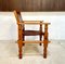 South American Brutalist Leather & Oak Safari Chairs, Colombia, 1960s, Set of 2, Image 7