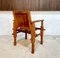 South American Brutalist Leather & Oak Safari Chairs, Colombia, 1960s, Set of 2, Image 11