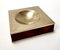 Postmodern Square Brass and Walnut Ashtray, Italy, 1980s 5