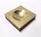 Postmodern Square Brass and Walnut Ashtray, Italy, 1980s 4