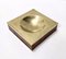 Postmodern Square Brass and Walnut Ashtray, Italy, 1980s, Image 4