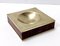 Postmodern Square Brass and Walnut Ashtray, Italy, 1980s, Image 6