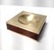 Postmodern Square Brass and Walnut Ashtray, Italy, 1980s, Image 7