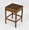 Arts & Crafts Walnut and Leather Stool, 1920s, Image 2