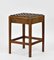 Tabouret Arts & Crafts en Noyer et Cuir, 1920s 1