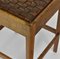 Arts & Crafts Walnut and Leather Stool, 1920s, Image 10