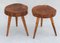 Taburetes o mesas auxiliares de madera con trípode, años 50, Francia. Juego de 2, Imagen 8