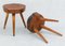 Tabourets ou Tables d'Appoint Tripodes en Bois, 1950s, France, Set de 2 4