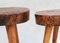 Taburetes o mesas auxiliares de madera con trípode, años 50, Francia. Juego de 2, Imagen 5