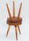 Taburetes o mesas auxiliares de madera con trípode, años 50, Francia. Juego de 2, Imagen 6