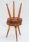 Wooden Tripod Stools or Side Tables, 1950s, France, Set of 2 6