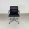 Silla Soft Pad Group de cuero negro de Herman Miller para Eames, años 60, Imagen 3