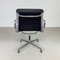 Silla Soft Pad Group de cuero negro de Herman Miller para Eames, años 60, Imagen 5