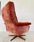 Mid-Century Danish Red Leather and Suede Lounge Chair, 1970s, Image 6