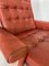 Mid-Century Danish Red Leather and Suede Lounge Chair, 1970s, Image 3