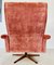 Mid-Century Danish Red Leather and Suede Lounge Chair, 1970s 2