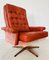 Fauteuil Mid-Century en Cuir Rouge et Daim, Danemark, 1970s 7