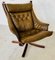 Vintage Leather Highback Winged Falcon Chair by Sigurd Resell 2