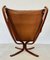 Vintage Leather Highback Winged Falcon Chair by Sigurd Resell 4