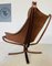 Vintage Leather Highback Winged Falcon Chair by Sigurd Resell 3