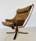 Vintage Leather Highback Winged Falcon Chair by Sigurd Resell 5