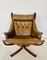 Vintage Leather Highback Winged Falcon Chair by Sigurd Resell 1