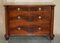 Antique Victorian Flamed Mahogany Chest of Drawers with Porcelain Castors, 1860 2